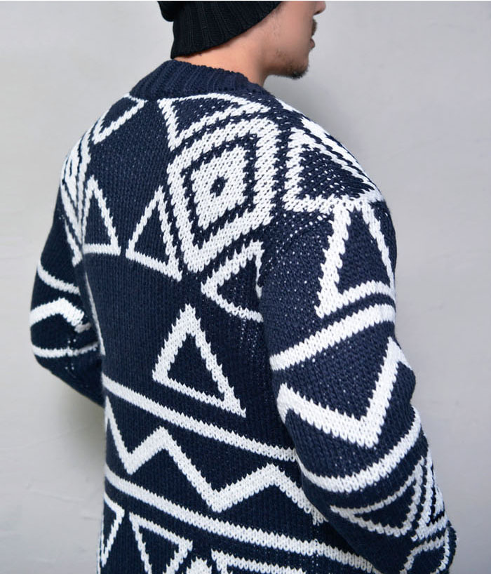 tribal print cardigan mens